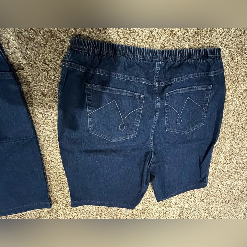 JMS elastic waist jean shorts size 1x 2 pairs